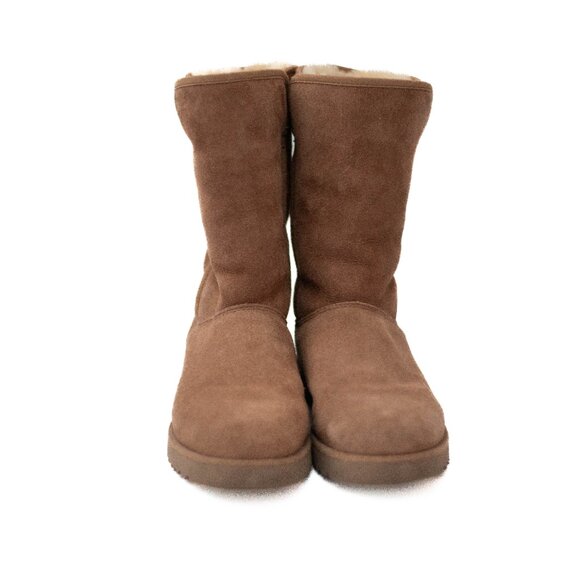 🧸 UGG Classic Tall Boots Womens 6.5 Chestnut Shearling Suede Winter Cozy - Picture 7 of 12